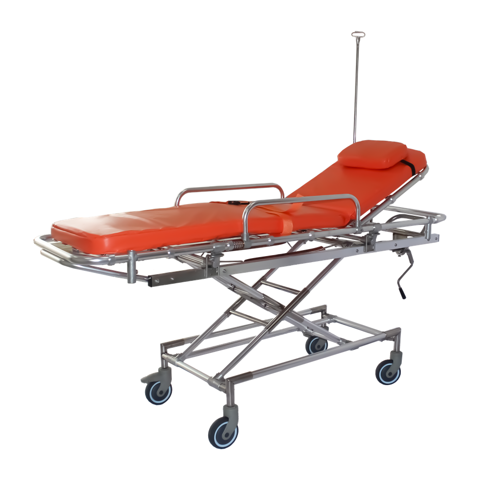 1900MM 35nch Medical Emergency Non-Magnetic Trolley Surgical MRI Compatible Transfer Ambulance Stretcher