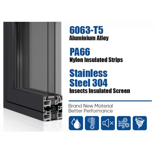 Aluminum Alloy Thermal Insulation Heat Retaining Windows Double Glass Swing Or Sliding Windows