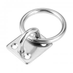 Cheap Marine Hardware Wall Mounted Square Pad Eye Plate with Welded Ring and Galvanized Finish wholesale