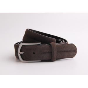 China Casual Alloy Pin Buckle 100cm Cow Suede Leather Belt on sale