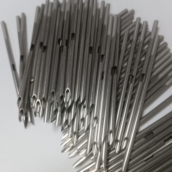 304 Stainless Steel Slotting Puncture Needle Sandblasting Scale Large Diameter Medical Needle Tube Processing Customization