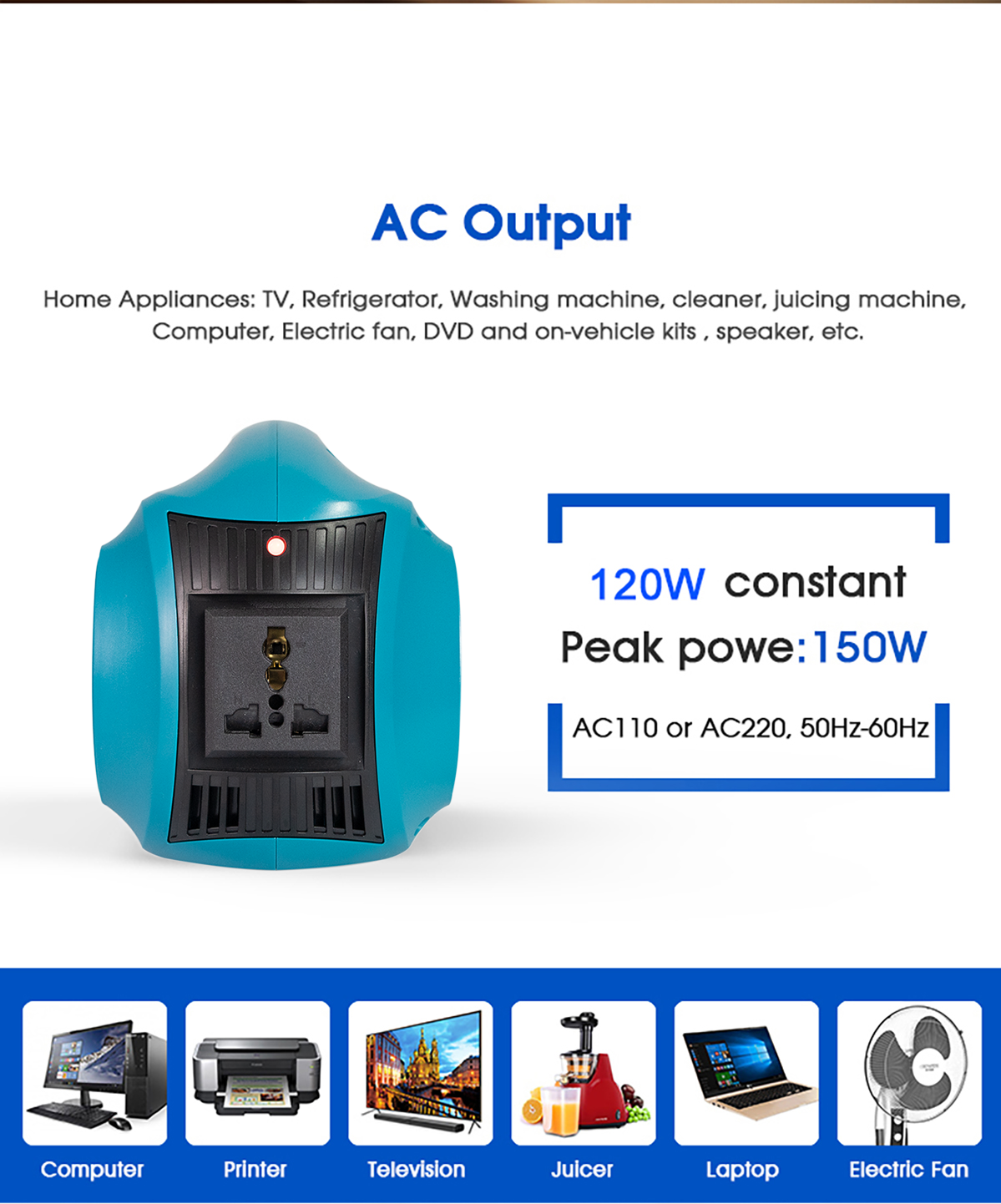 Emergency 222wh Portable Power Station 110V / 220V Outdoor Backup Battery