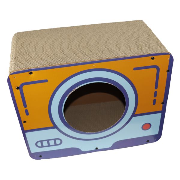 Cute Cat Scratcher Toy Cardboard Box Scratching Playing Relaxing 44x22x34CM