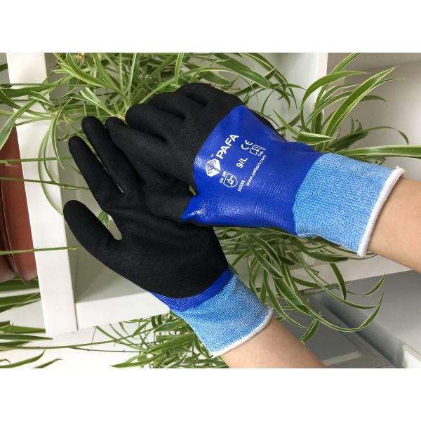 Shipping Anti Cut Nitrile Palm Double Dipping Industrial Work Gloves