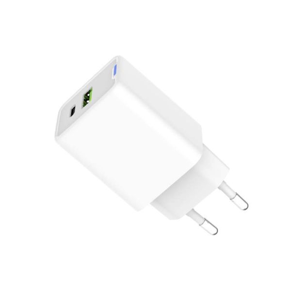 45W Quick Charge GaN USB Charger USB A USB C Wall Charger Adapter With Light