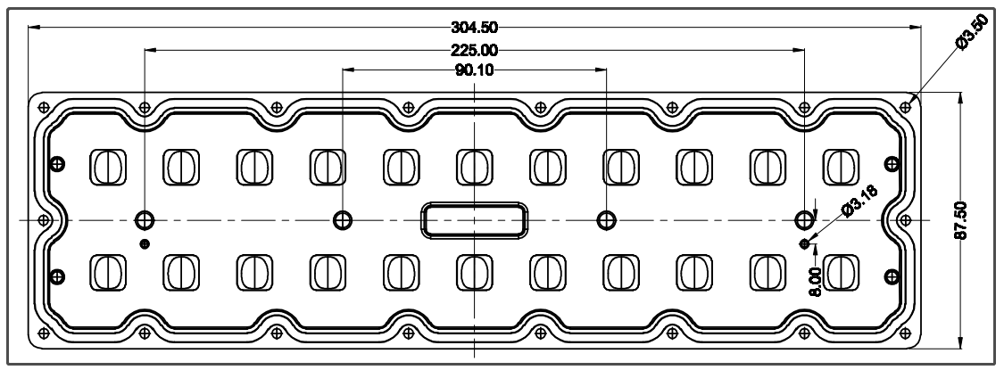Rectangular LED Street Light Lens SMD7070 22IN1 TYPE4S Lens High Power LED Lens
