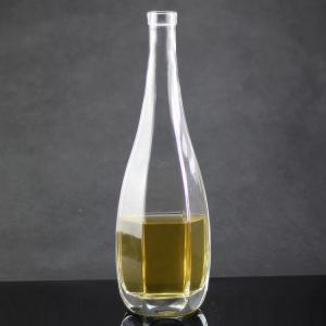 Cheap Glass Collar Olive Oil Packaging Bottles with Polygonal Design and Cork Cap Closure wholesale