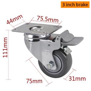 Cheap ISO9001 Industrial Plate Mount Caster Wheels 3 inch 75mm 5723P-77 wholesale