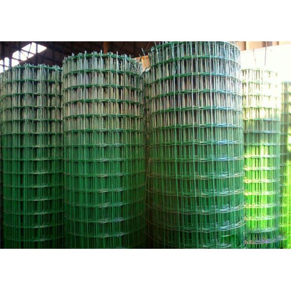 Green PVC Coated Welded Wire Mesh Panels / Plain Weave Mesh For Railings