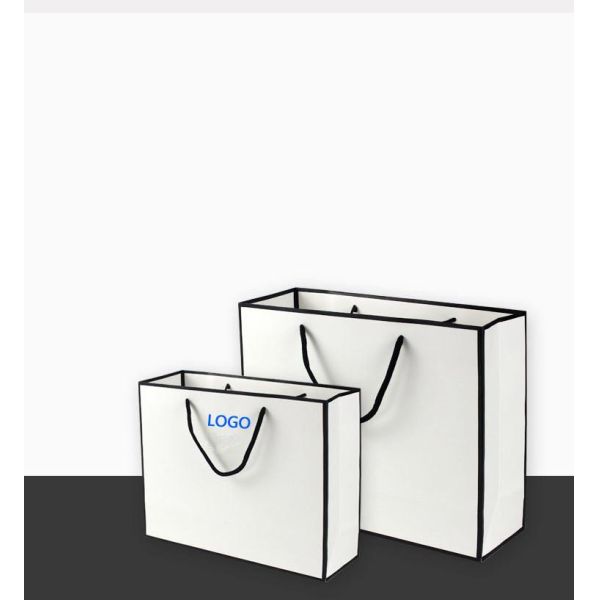 Boutique Wedding Premium Fashionable Grey Tote Shopping Paper Bags Luxury Reusable Cotton Handles for Clothes/Jewelry