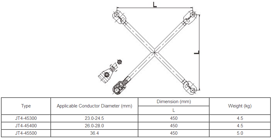 Long Durability Jumper Interphase Spacers , Overhead Line Fittings Crosshead - Shaped