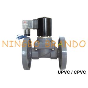 Cheap 1/2'' Flanged UPVC PVC Plastic Solenoid Valve Anti Corrosive 24V 220V wholesale