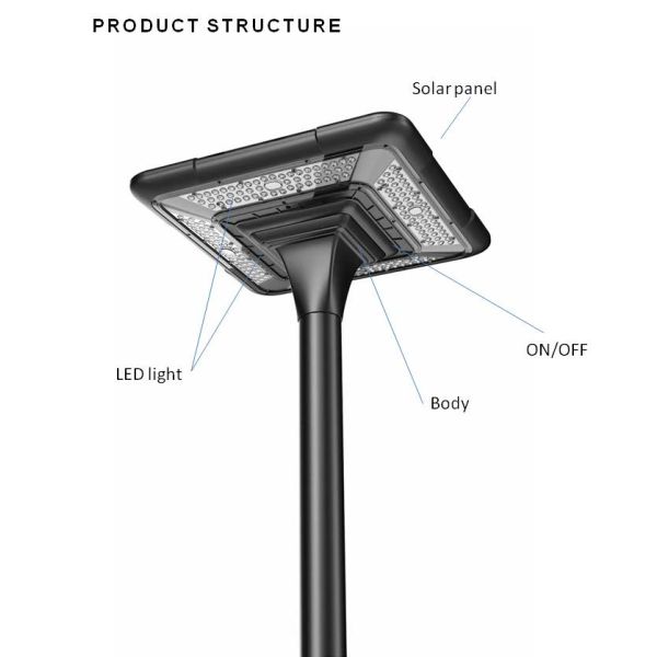 Solar Street Light Pillar LED Pole Posts Garden Lamp New Solar Lighting System