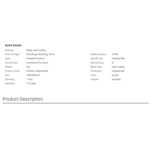 Castor Medical Hospital Beds Manual Childrens Metal Bed Frame ISO13485 CE Approved