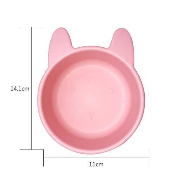 Kitten Shape Silicone Feeding Bowl Customized Feeding Infant Suction Bowls