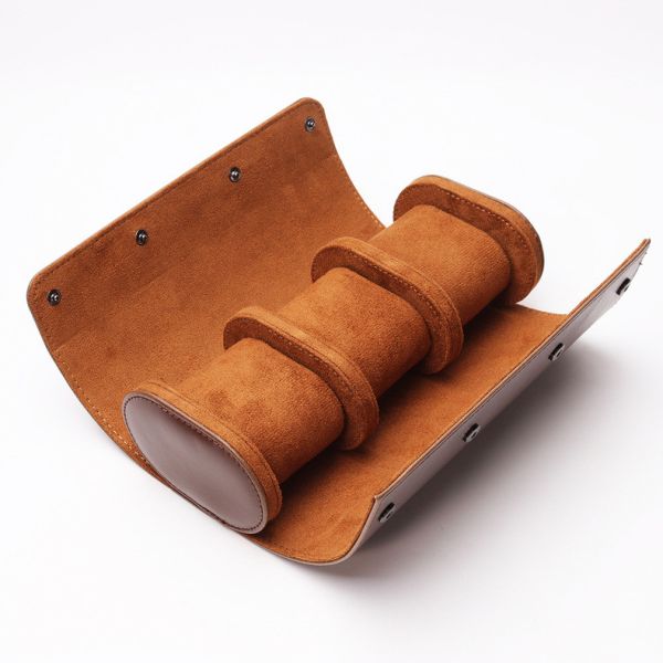 EXPLOSIVE SELLING CYLINDER PU LEATHER THREE DISPLAY TRAVEL MULTI-FUNCTIONAL STORAGE PACKAGING WATCH BOX