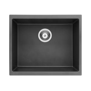 black single bowl granite kitchen sink