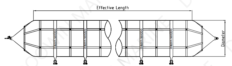 Length 5m-25m Marine Rubber Airbags For Ship Launching / Buoyancy Support