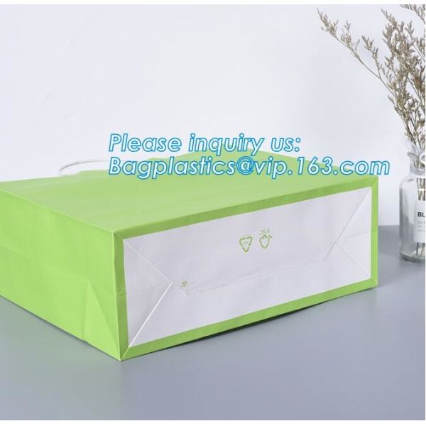Eco Retail Packaging Recyclable Kraft Paper Gift Bags Natural Tote Retail, Party, Craft, Gifts, Wedding, Recycled, Bus