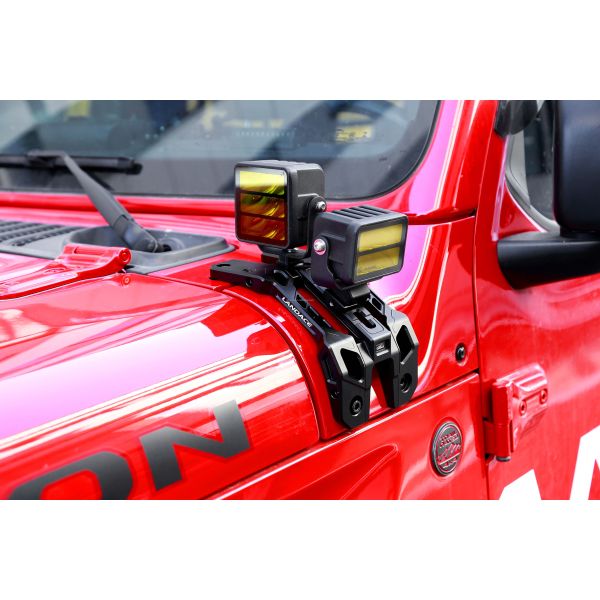 Off Road Car Wrangler JL A Pillar Light Hood Mount Bracket Aluminum Alloy 235*130*100mm