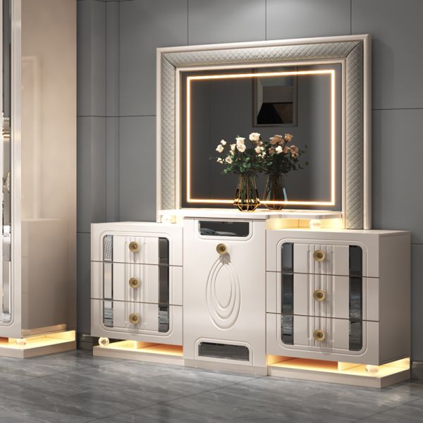 Modern Luxury Wood Frame Double King Size Bed Set Villa Home Master Room Queen Leather Wooden Mdf Full Furniture Bedroom Sets