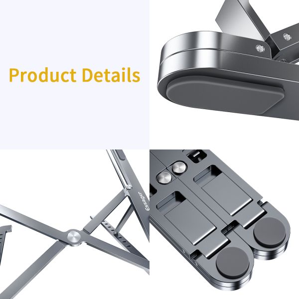 Adjustable Aluminum Laptop Stand Foldable Waterproof At Office Home Trip