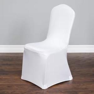 Knot White Stretch Banquet Chair Covers Stain Resistant Customized