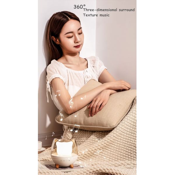 Creative Cute Cat Sleeping Night Light Wireless Speaker Colorful Atmosphere Light Home Decoration Music Night light For