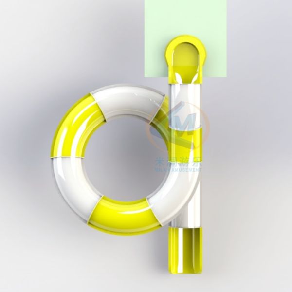 Single Water Park Slide Curved Bright Surface Innovative With Customized Platform Height