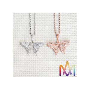 27g Fadeless Butterfly Pendant Cubic Zirconia Necklace