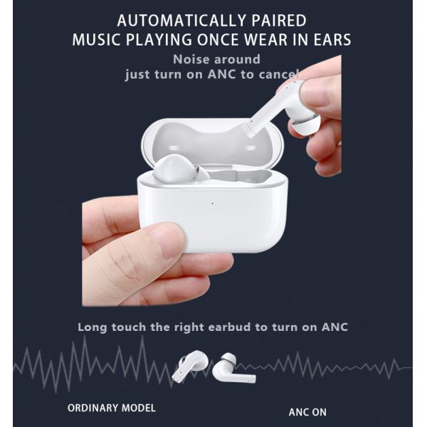 Bluetooth 5.0 Waterproof True Wireless Earbuds Black Color OEM ODM