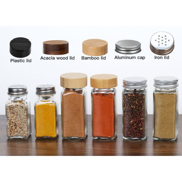 Spice Containers Seasoning Bottles 4 Oz Glass Jars With Lid Spice Pepper Shaker Jar