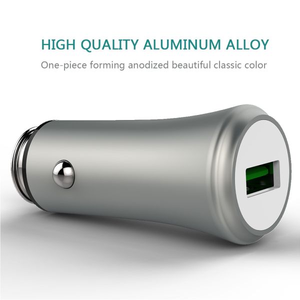3.6A 18W FAST USB CAR CHARGER with Monitoring Aluminum Alloy Multi colors for OPPO and smart phones