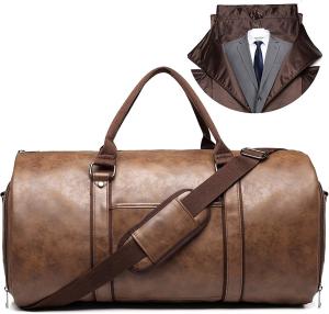 Cheap 50L Leather Travel Garment Bag Compartment Business Mens Suit wholesale