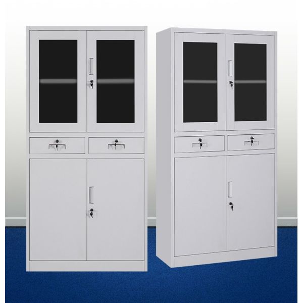 Glass Door 0.160 CBM 45kgs Capacity Metal Filing Cupboard