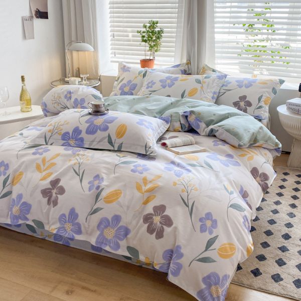 Wedding Four-piece Kit Bedding Duvet Quilt Cartoon Cotton Bed Set Luxury Bed Sheets