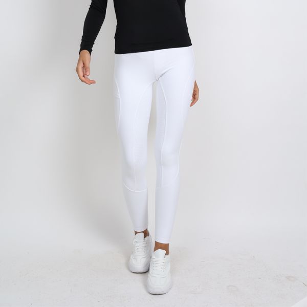 White Horse Riding Pants Full Seat Silicone Anti Pilling Womens Equestrian Breeches