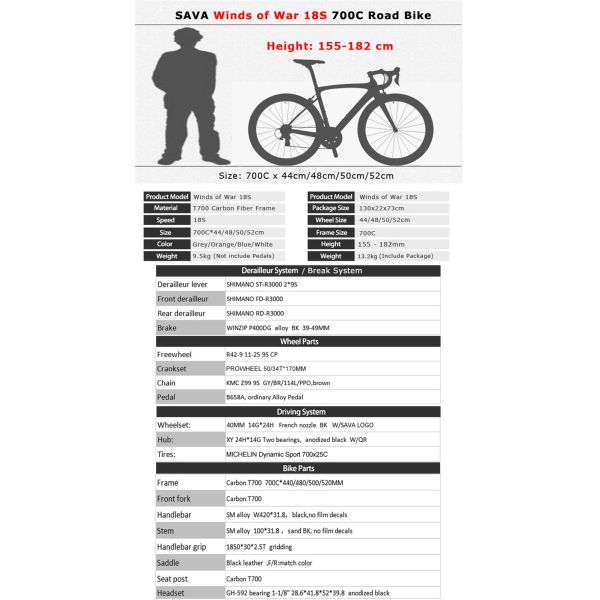 Black Grey Sava Warwinds 3.0 Carbon Road Bike With Aluminum Alloy Rim