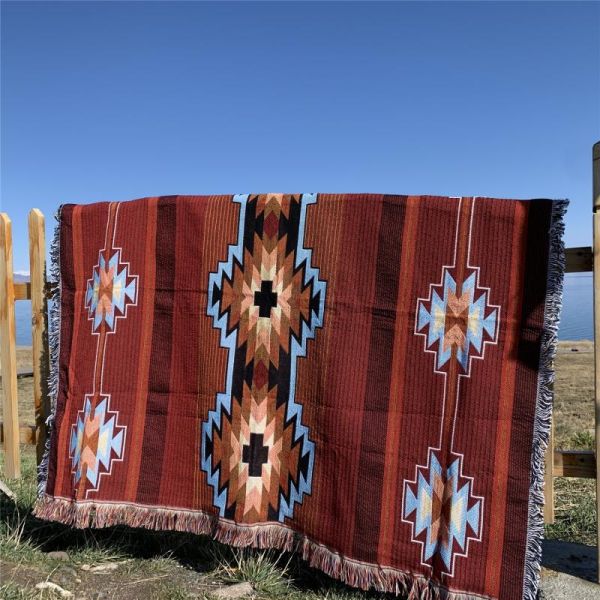 Y-Z Bohemian Ethnic Style Cotton Picnic Hiking Camping Blanket Carpet Tapestry Decoration Sofa Throw Blanket