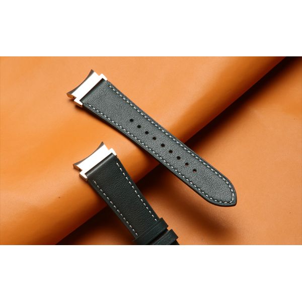 20mm Leather Watch Band for Samsung Galaxy Watch 4 Quick Release Genuine Leather Strap