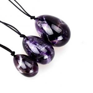Cheap 4.5X3cm Undrilled Crystal Amethyst Yoni Egg Feng Shui Style wholesale