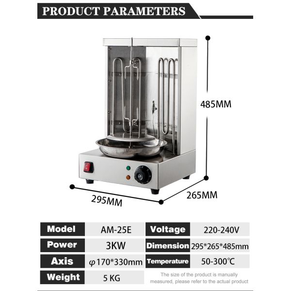 Mini Shawarma Machine Kitchen Electric Barbecue Bbq Doner Kebab Grill for Home