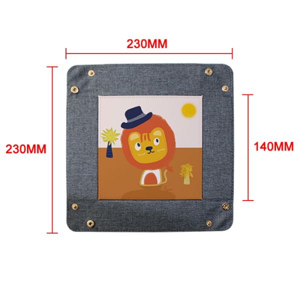 Sublimation Leather Trays Blanks Foldable Square Denim Fabric Desk Storage Sundries Sublimation Tray