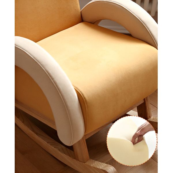 Nordic color Household Small Fabric Rocking Chair Hollow Arc Handrail