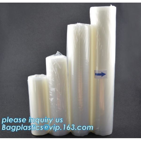 Embossing Resealable Vacuum Food Bags For Household Eco- friendly Texture Vacuum Food Storage Plastic Bag Rolls Moisture