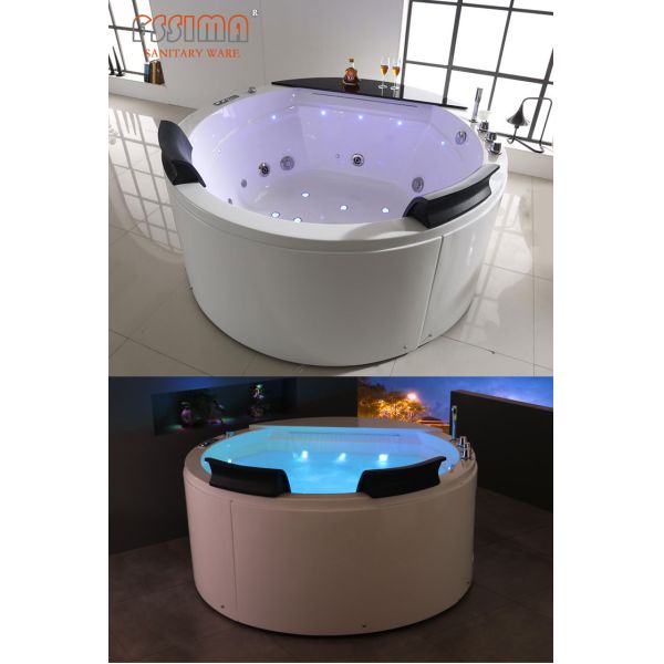 Freestanding Round Whirlpool Bathtub With Jets Swim Spa Hot Tub 1700MM
