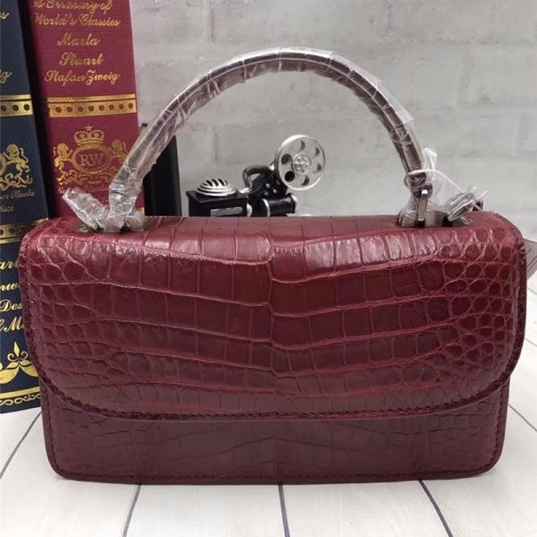 Authentic Crocodile Belly Skin Lady Small Purse Female CHIC Handbag Genuine Alligator Leather Women Cross Shoulder Bag