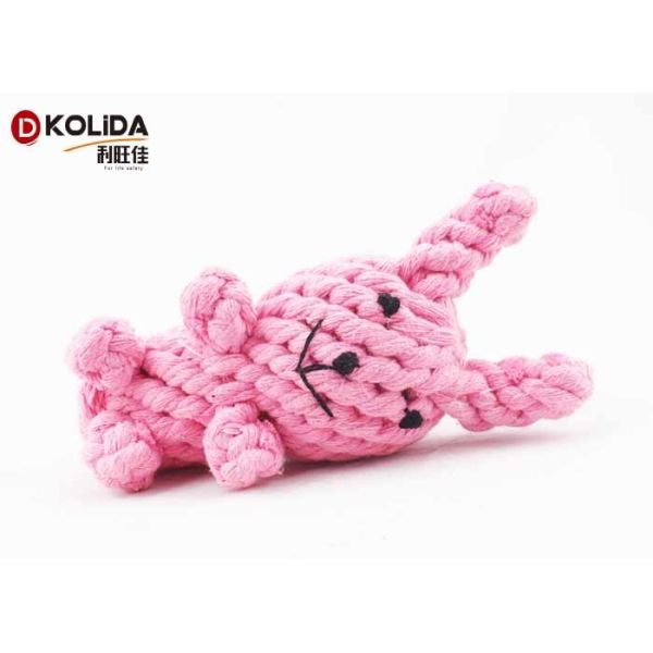 Pink Color Pet Toys , Tug Rope For Dogs 6 x 16cm For Aggressive Chewers
