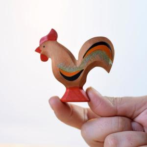 Cheap Montessori Kids Handmade Wooden Animals tabletop Wooden Chicken Toy wholesale