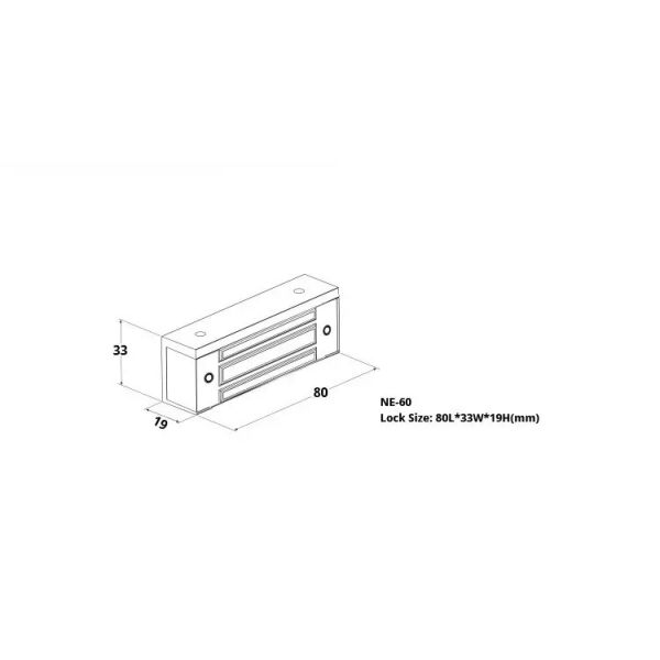 Magnetic Induction 60KG DC 12V Frameless Glass Door Locks
